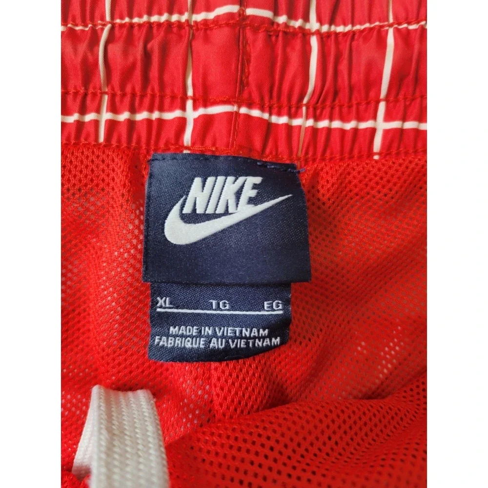 Nike Men's Swim Tunks Shorts  Red & White‎ Size XL